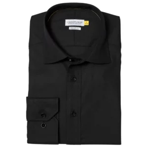 Camisa hombre J. HARVEST & FROST YB50 TWILL REGULAR 2905001, Negro, vista doblada