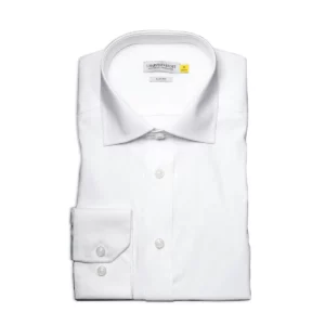 Camisa hombre J. HARVEST & FROST YB50 TWILL SLIM 2905002, Blanco, vista doblada