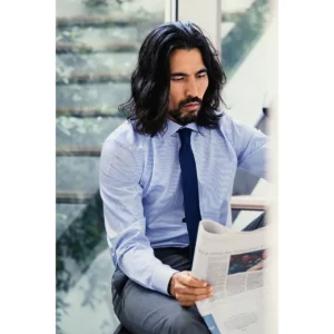 Camisa hombre J. HARVEST & FROST YB50 TWILL SLIM 2905002, con modelo, vista frontal