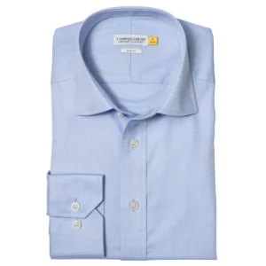 Camisa hombre J. HARVEST & FROST YB50 TWILL SLIM 2905002, Skyblue, vista doblada