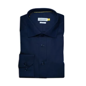 Camisa hombre J. HARVEST & FROST YB50 TWILL SLIM 2905002, Marino, vista doblada