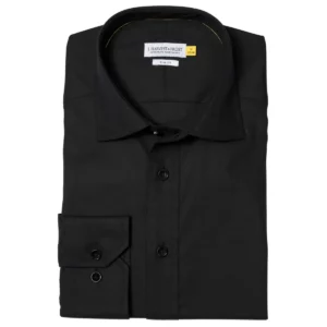 Camisa hombre J. HARVEST & FROST YB50 TWILL SLIM 2905002, Negro, vista doblada