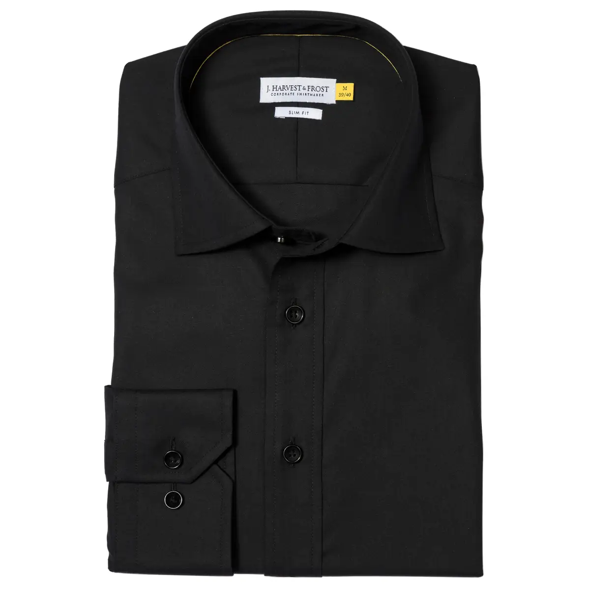 Camisa hombre J. HARVEST & FROST YB50 TWILL SLIM 2905002 37 Camisa hombre J. HARVEST & FROST YB50 TWILL SLIM 2905002, Negro, vista doblada