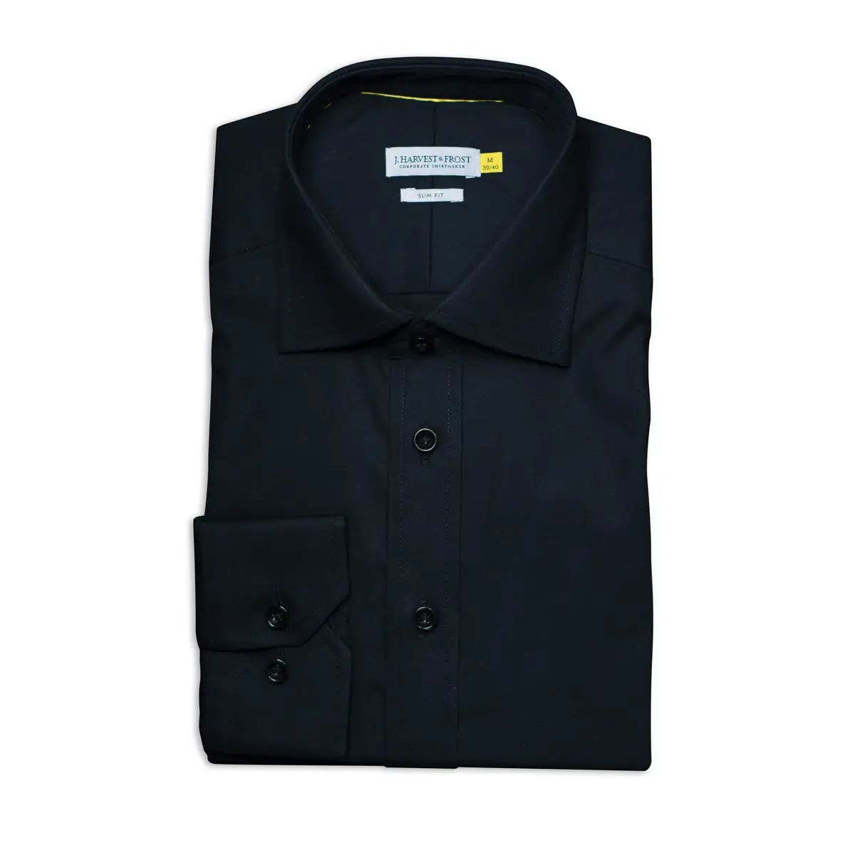 Camisa hombre J. HARVEST & FROST YB50 TWILL SLIM 2905002 41 Camisa hombre J. HARVEST & FROST YB50 TWILL SLIM 2905002, Negro, vista doblada