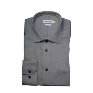 Camisa hombre J. HARVEST & FROST YB50 TWILL SLIM 2905002, Gris, vista doblada