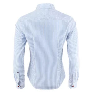 Camisa mujer J. HARVEST & FROST YB50 TWILL WOMAN 2905003, Sky blue/Stripe, vista posterior