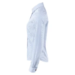 Camisa mujer J. HARVEST & FROST YB50 TWILL WOMAN 2905003, Sky blue/Stripe, lateral izquierdo