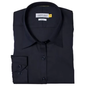 Camisa mujer J. HARVEST & FROST YB50 TWILL WOMAN 2905003, Marino, vista doblada