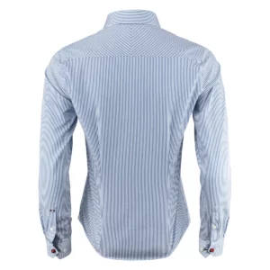 Camisa mujer J. HARVEST & FROST YB50 TWILL WOMAN 2905003, Navy/Stripe, vista posterior