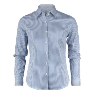 Camisa mujer J. HARVEST & FROST YB50 TWILL WOMAN 2905003, Navy/Stripe, vista frontal