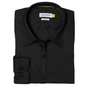 Camisa mujer J. HARVEST & FROST YB50 TWILL WOMAN 2905003, Negro, vista doblada