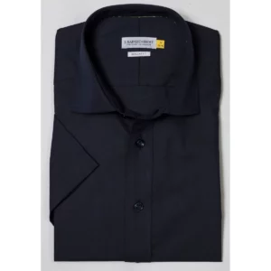 Camisa J. HARVEST & FROST YB50 TWILL S/S REGULAR 2905011, presentación plegada y detalle del cuello