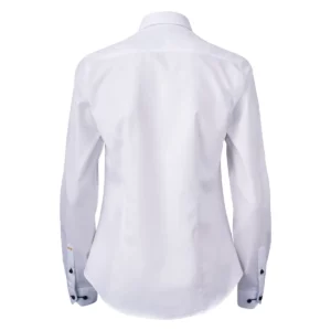 Camisa mujer J. HARVEST & FROST YB51 TWILL WOMAN 2905103, Blanco/Skyblue, vista posterior