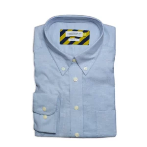 Camisa hombre J. HARVEST & FROST YB54 OXFORD REGULAR 2905401, presentación plegada y detalle del cuello