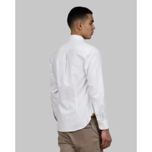 Camisa hombre J. HARVEST & FROST YB54 OXFORD SLIM 2905402, Blanco, vista posterior con modelo