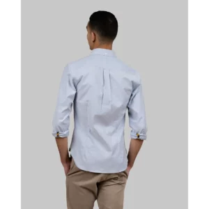 Camisa hombre J. HARVEST & FROST YB54 OXFORD SLIM 2905402, Sky blue, con modelo, vista posterior
