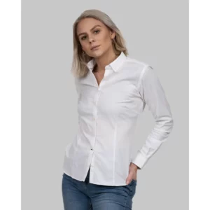 Camisa mujer J. HARVEST & FROST YB54 OXFORD WOMAN 2905403, Blanco, con modelo, vista frontal