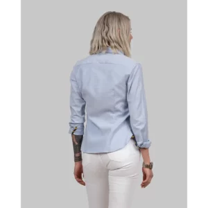 Camisa mujer J. HARVEST & FROST YB54 OXFORD WOMAN 2905403, Sky blue, con modelo, vista posterior