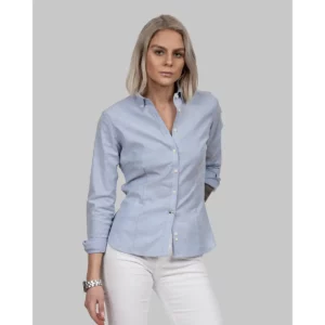 Camisa mujer J. HARVEST & FROST YB54 OXFORD WOMAN 2905403, Sky blue, con modelo, vista frontal