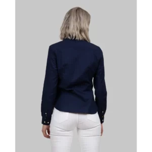 Camisa mujer J. HARVEST & FROST YB54 OXFORD WOMAN 2905403, Marino, con modelo, vista posterior