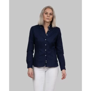 Camisa mujer J. HARVEST & FROST YB54 OXFORD WOMAN 2905403, Marino, con modelo, vista frontal
