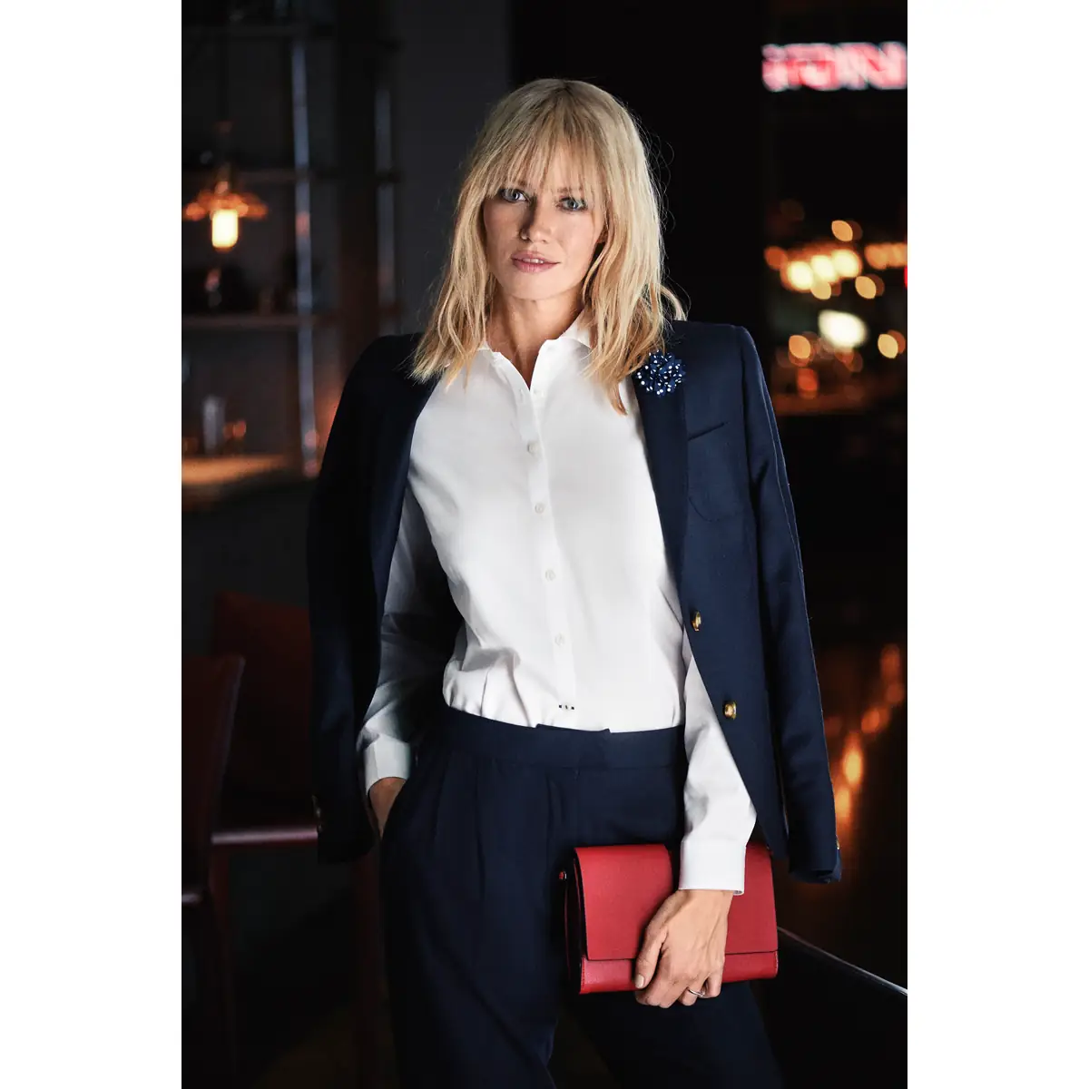 Camisa mujer J. HARVEST & FROST BB60 TWILL WOMAN 2906003 1 Camisa mujer J. HARVEST & FROST BB60 TWILL WOMAN 2906003, vista frontal con modelo