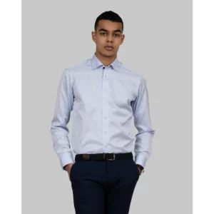 Camisa hombre J. HARVEST & FROST RB122 TWILL SLIM 2912202, Skyblue, con modelo, vista frontal