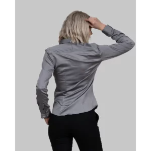 Camisa mujer J. HARVEST & FROST RB122 TWILL WOMAN 2912203, Gris, con modelo, vista posterior