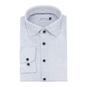 Camisa J. HARVEST & FROST IB131 PIQUE KNIT REGULAR 2913101, presentación plegada y detalle del cuello