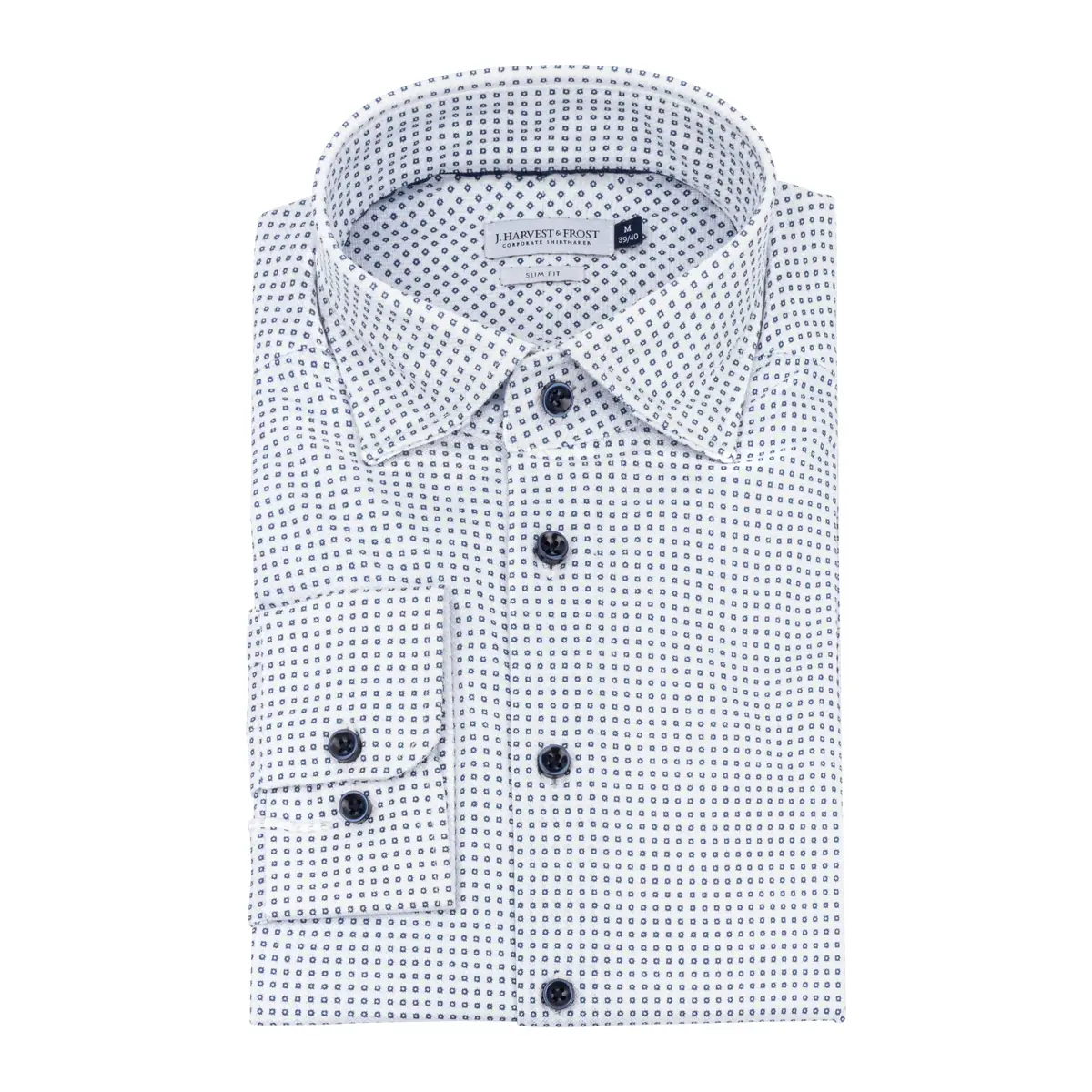 Camisa J. HARVEST & FROST IB131 PIQUE KNIT REGULAR 2913101 4 Camisa J. HARVEST & FROST IB131 PIQUE KNIT REGULAR 2913101, presentación plegada y detalle del cuello