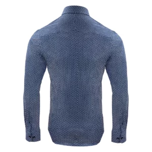 Camisa J. HARVEST & FROST IB131 PIQUE KNIT REGULAR 2913101, Marino print, vista posterior