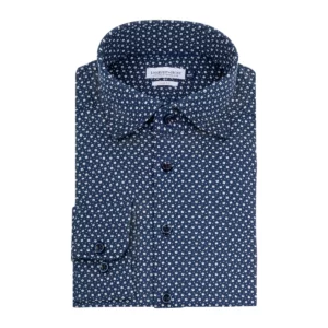 Camisa J. HARVEST & FROST IB131 PIQUE KNIT REGULAR 2913101, presentación plegada y detalle del cuello