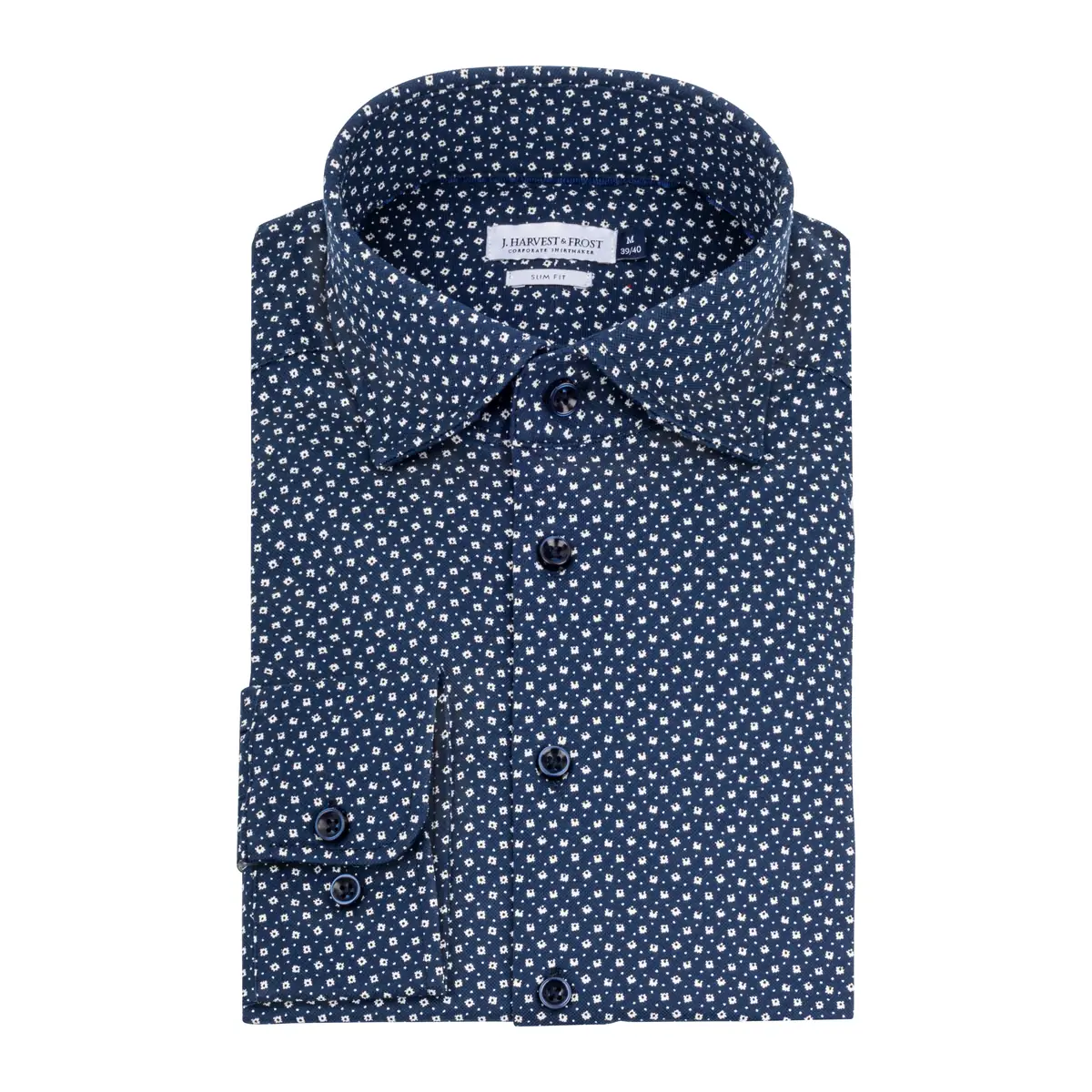 Camisa J. HARVEST & FROST IB131 PIQUE KNIT REGULAR 2913101 8 Camisa J. HARVEST & FROST IB131 PIQUE KNIT REGULAR 2913101, presentación plegada y detalle del cuello