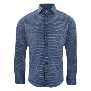 Camisa J. HARVEST & FROST IB131 PIQUE KNIT REGULAR 2913101, Marino print, vista frontal