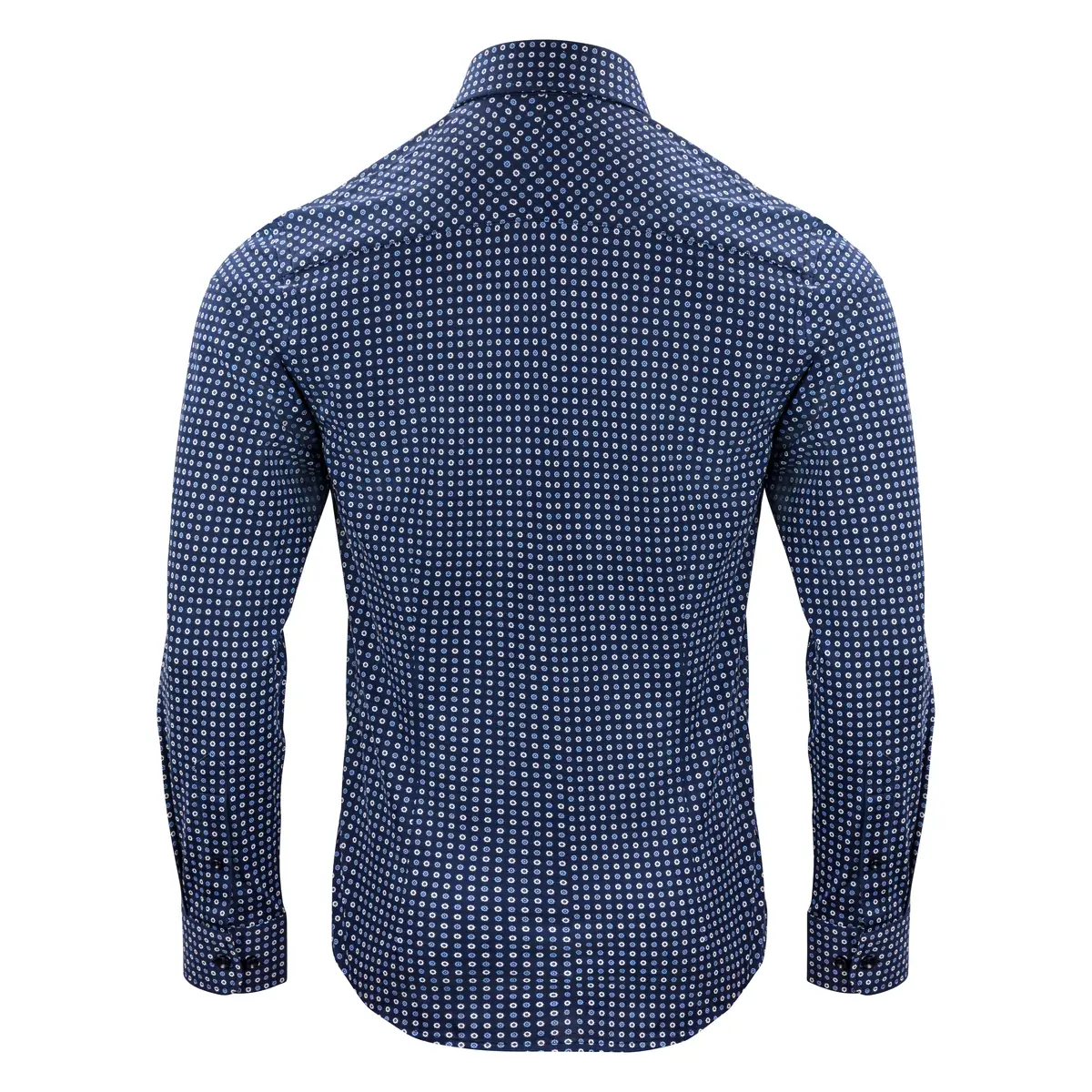 Camisa J. HARVEST & FROST IB131 PIQUE KNIT REGULAR 2913101 11 Camisa J. HARVEST & FROST IB131 PIQUE KNIT REGULAR 2913101, Azul print, vista posterior