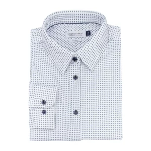 Camisa mujer J. HARVEST & FROST IB131 PIQUE KNIT 2913103, presentación plegada y detalle del cuello