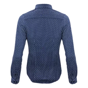 Camisa mujer J. HARVEST & FROST IB131 PIQUE KNIT 2913103, Azul print, vista posterior
