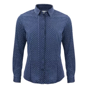 Camisa mujer J. HARVEST & FROST IB131 PIQUE KNIT 2913103, Azul print, vista frontal