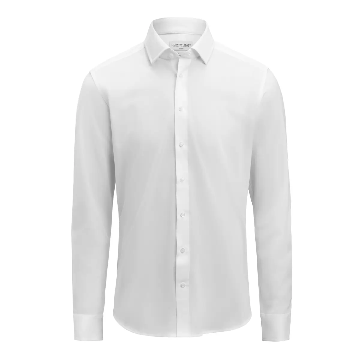 Camisa J. HARVEST & FROST IB135 PIQUE KNIT SLIM 2913502 1 Camisas J. HARVEST & FROST IB135 PIQUE KNIT REGULAR 2913501 y SLIM 2913502, Blanco, vista frontal