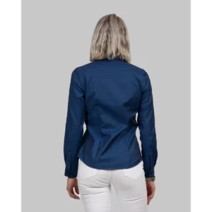 Camisa mujer J. HARVEST & FROST PB142 OXFORD WOMAN 2914203, Azul, vista posterior con modelo