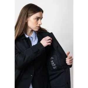 Chaqueta mujer J. HARVEST & FROST THE CAR COAT 2990303, Negro, con modelo, detalle del interior