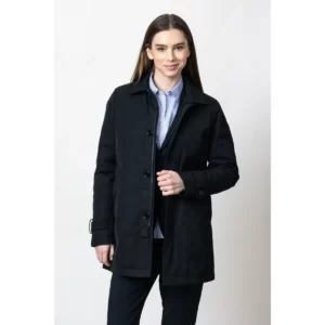 Chaqueta mujer J. HARVEST & FROST THE CAR COAT 2990303, Negro, vista frontal con modelo