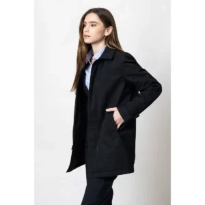Chaqueta mujer J. HARVEST & FROST THE CAR COAT 2990303, Negro, con modelo, vista lateral