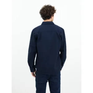 Sobrecamisa unisex James Harvest Highwoods 2111040, Marino, con modelo, vista posterior