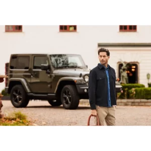 Sobrecamisa unisex James Harvest Highwoods 2111040, con modelo en exterior