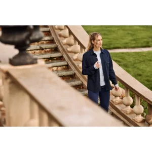 Sobrecamisa unisex James Harvest Highwoods 2111040, con modelo en escalera