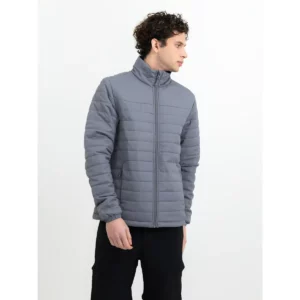 Chaqueta acolchada de hombre James Harvest Arches 2111048, Gris acero, con modelo, vista frontal