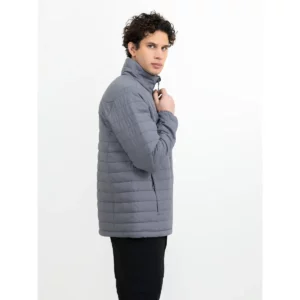 Chaqueta acolchada de hombre James Harvest Arches 2111048, Gris acero, con modelo, lateral derecho