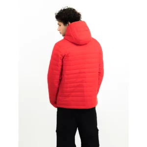 Chaqueta acolchada de hombre James Harvest Meadows 2111050, Rojo, con modelo, vista posterior