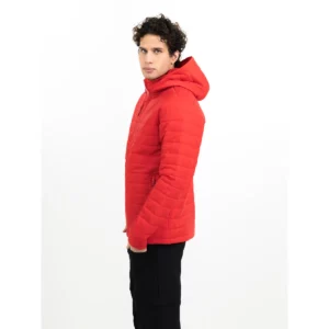 Chaqueta acolchada de hombre James Harvest Meadows 2111050, Rojo, con modelo, lateral izquierdo